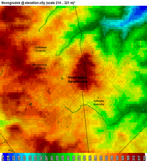 Novogrudok elevation map