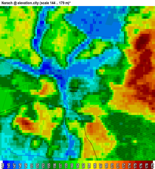 Narach elevation map