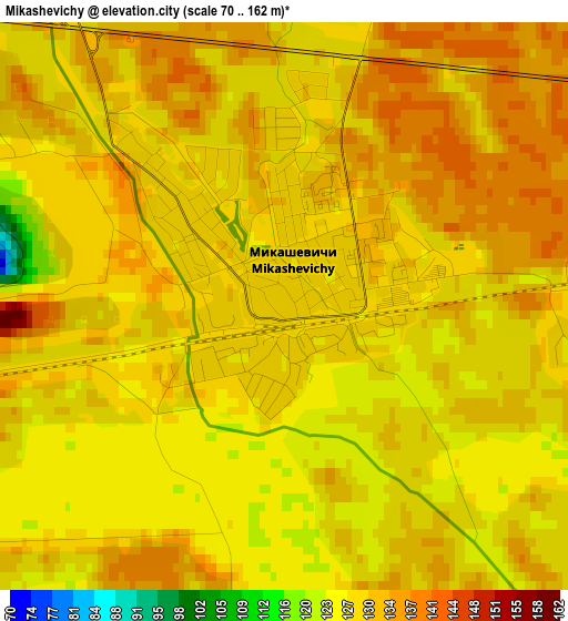 Mikashevichy elevation map