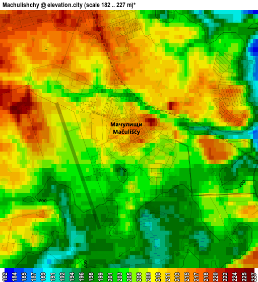 Machulishchy elevation map