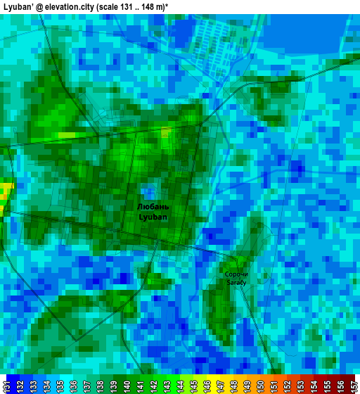 Lyuban’ elevation map