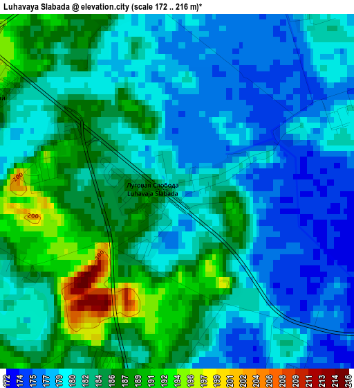 Luhavaya Slabada elevation map