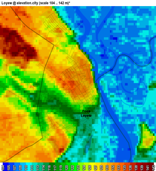 Loyew elevation map