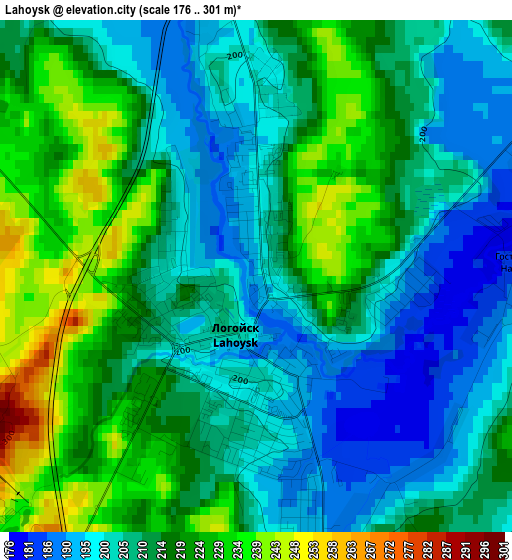 Lahoysk elevation map