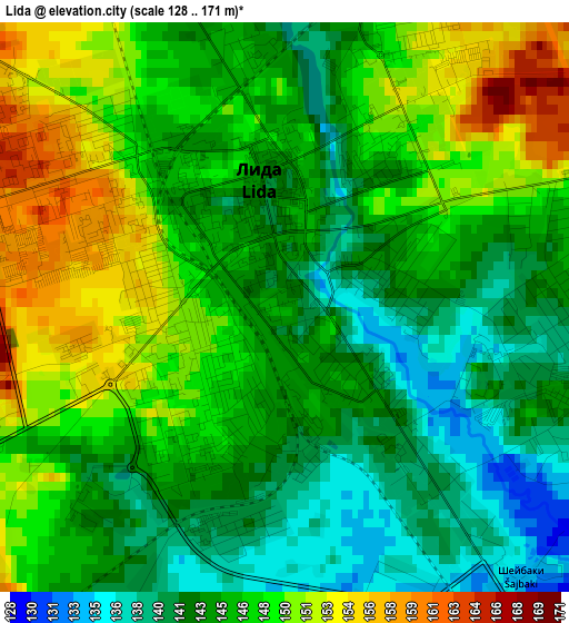 Lida elevation map