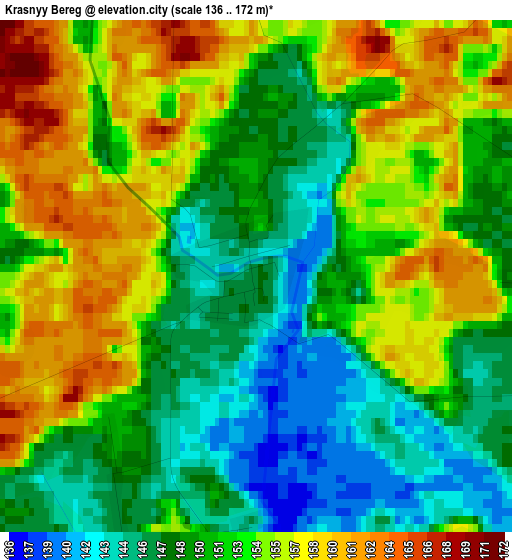 Krasnyy Bereg elevation map