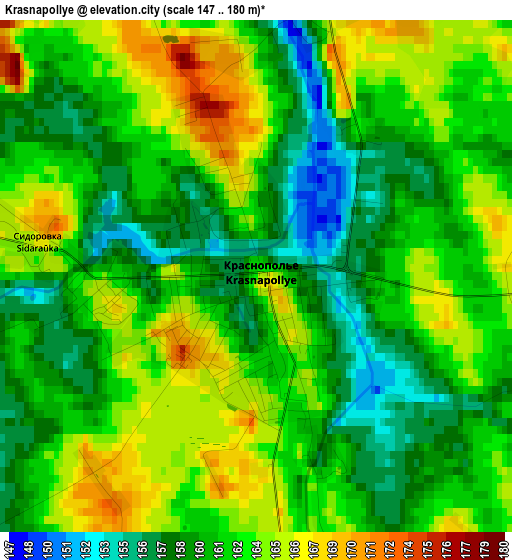 Krasnapollye elevation map