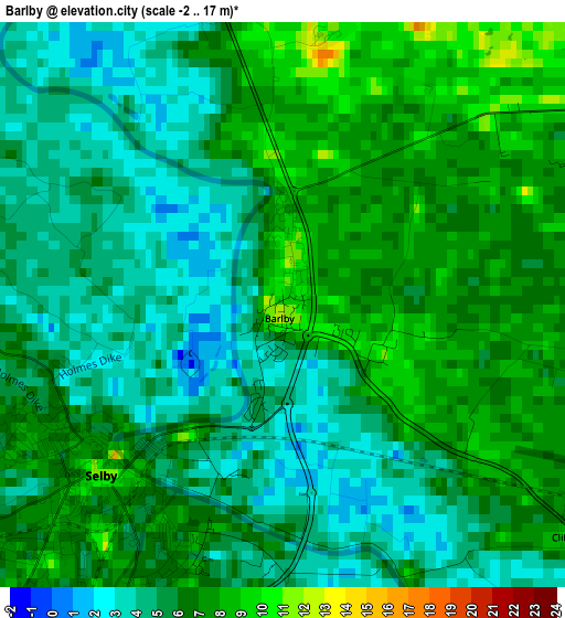 Barlby elevation map