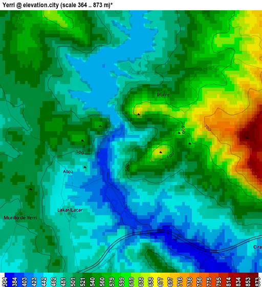 Yerri elevation map