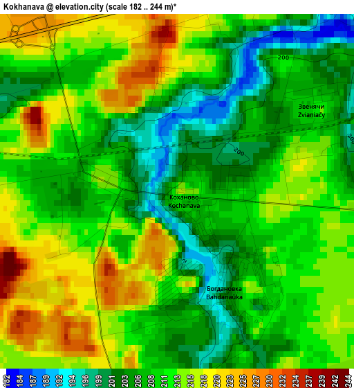 Kokhanava elevation map