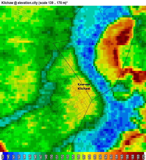 Klichaw elevation map