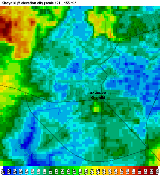 Khoyniki elevation map