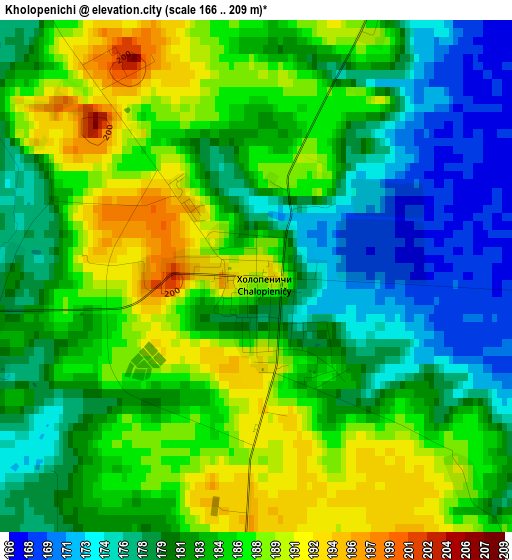 Kholopenichi elevation map