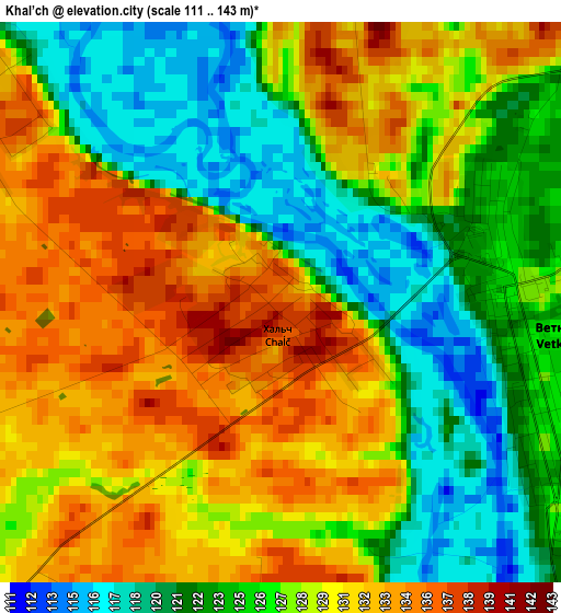 Khal’ch elevation map