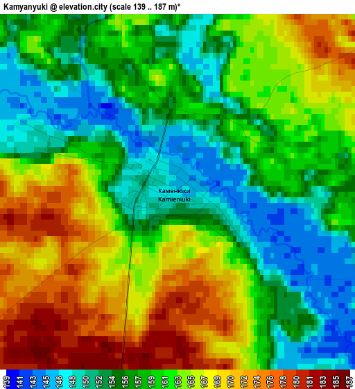 Kamyanyuki elevation map