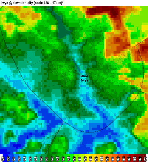 Iwye elevation map