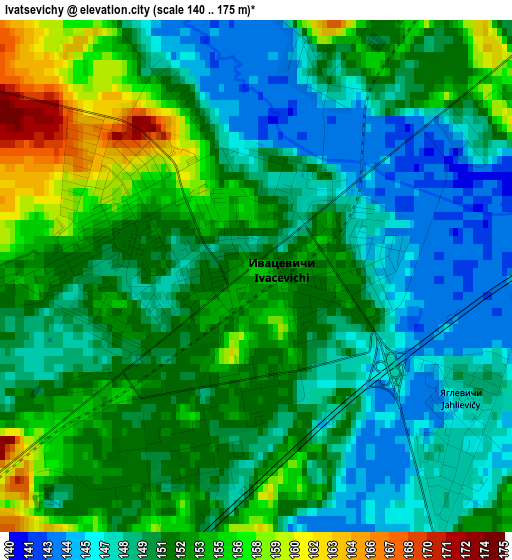 Ivatsevichy elevation map