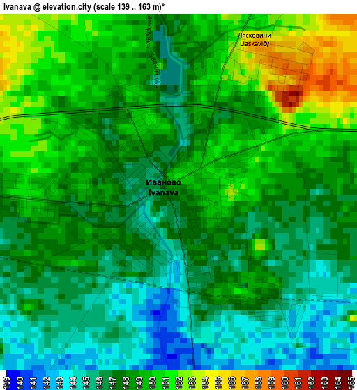 Ivanava elevation map