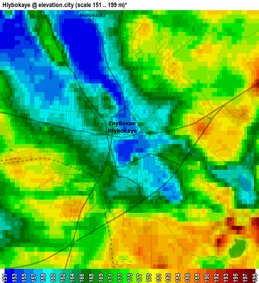 Hlybokaye elevation map