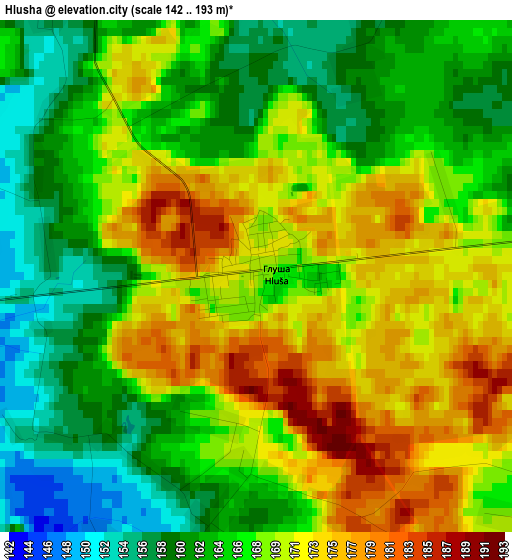 Hlusha elevation map