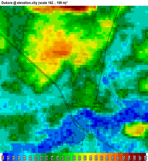 Dukora elevation map