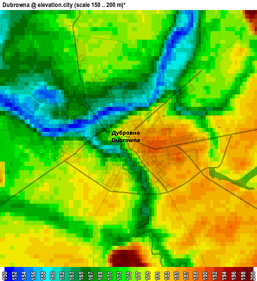 Dubrowna elevation map