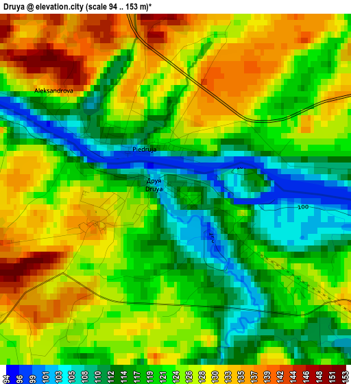 Druya elevation map