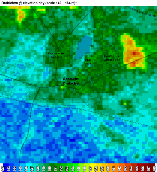 Drahichyn elevation map