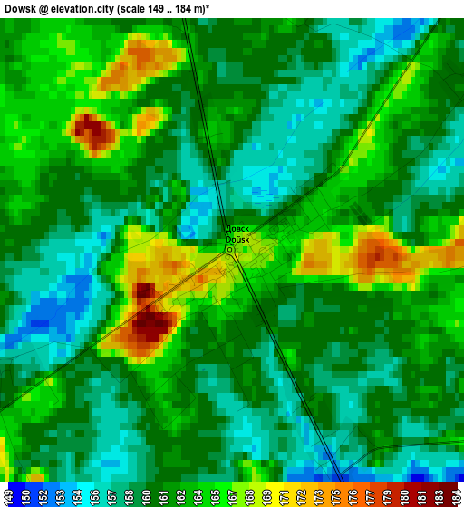 Dowsk elevation map