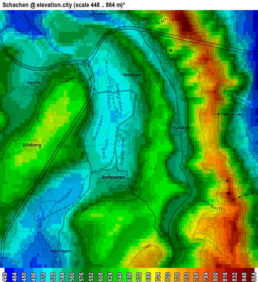 Schachen elevation map