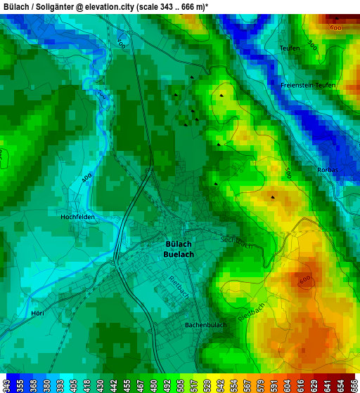 Bülach / Soligänter elevation map