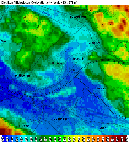 Dietlikon / Eichwiesen elevation map