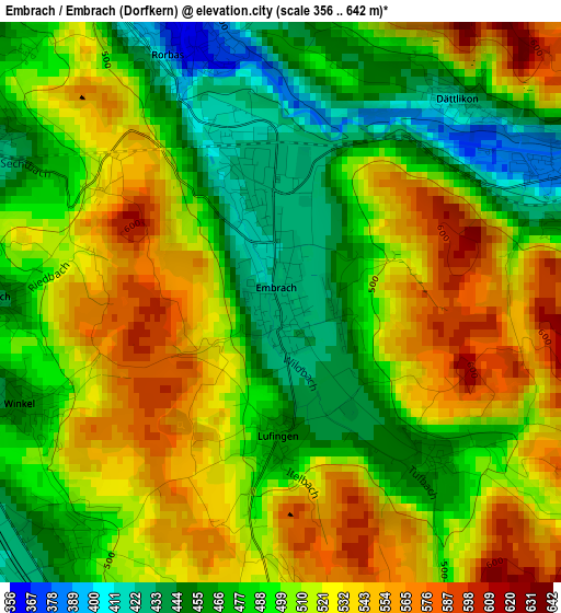 Embrach / Embrach (Dorfkern) elevation map