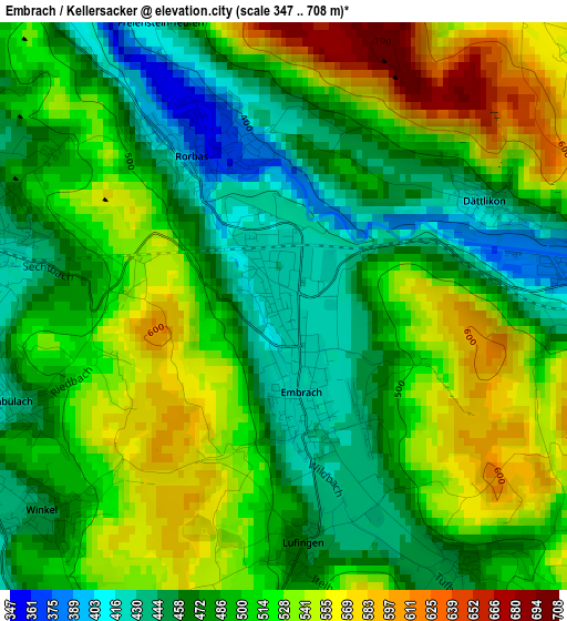 Embrach / Kellersacker elevation map