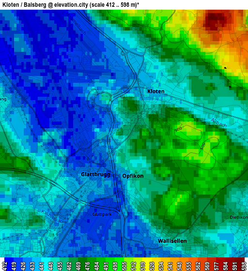 Kloten / Balsberg elevation map