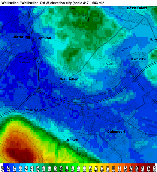 Wallisellen / Wallisellen-Ost elevation map