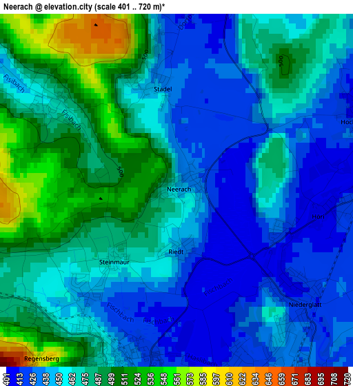 Neerach elevation map