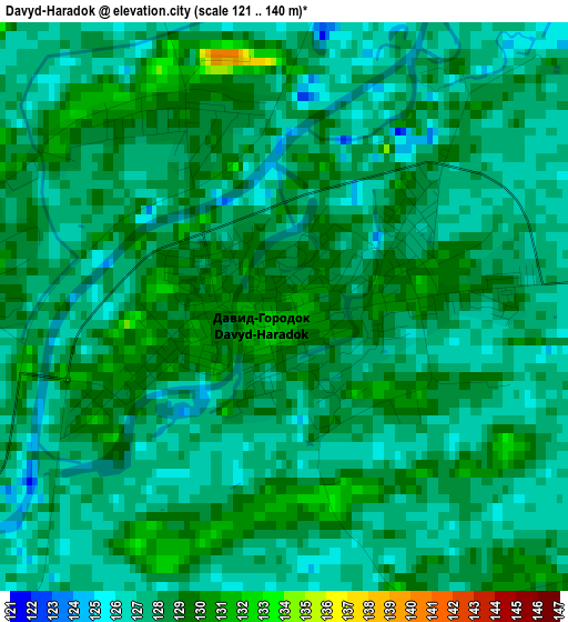 Davyd-Haradok elevation map