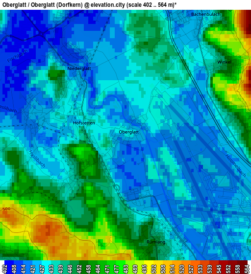 Oberglatt / Oberglatt (Dorfkern) elevation map