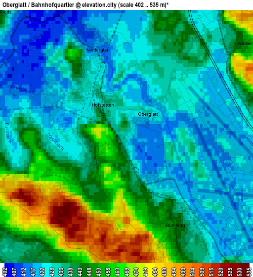 Oberglatt / Bahnhofquartier elevation map