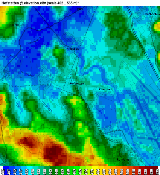 Hofstetten elevation map