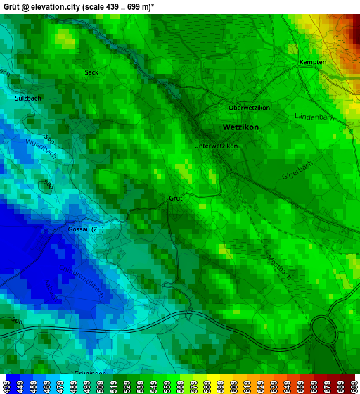 Grüt elevation map