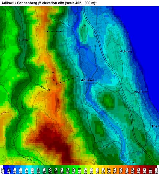 Adliswil / Sonnenberg elevation map