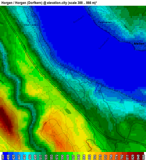 Horgen / Horgen (Dorfkern) elevation map