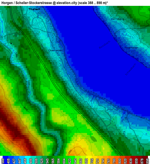 Horgen / Scheller-Stockerstrasse elevation map