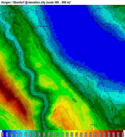 Horgen / Oberdorf elevation map