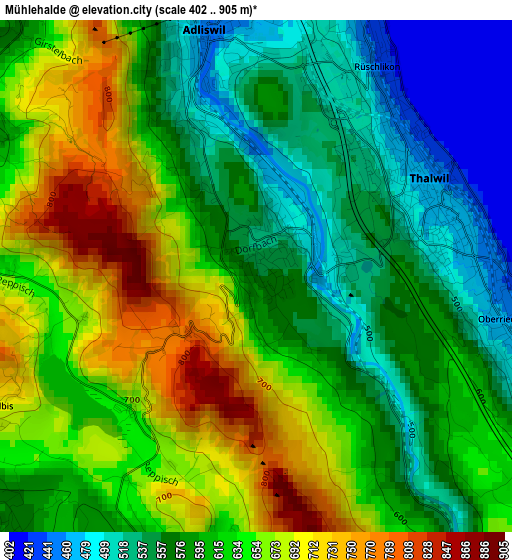 Mühlehalde elevation map