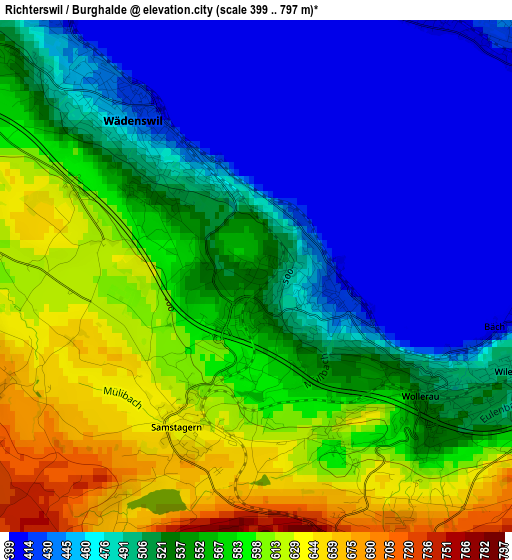 Richterswil / Burghalde elevation map