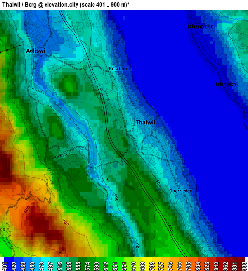 Thalwil / Berg elevation map