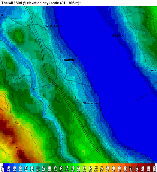 Thalwil / Süd elevation map